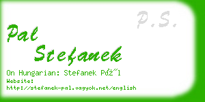 pal stefanek business card